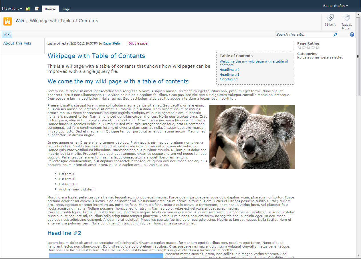 Enhance Wiki Page Layout By Adding A