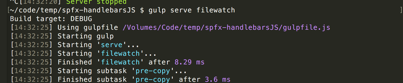 SPFX - gulp serve and filewatch together