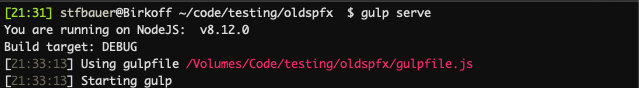 Testing the NodeJS version gulp is running on