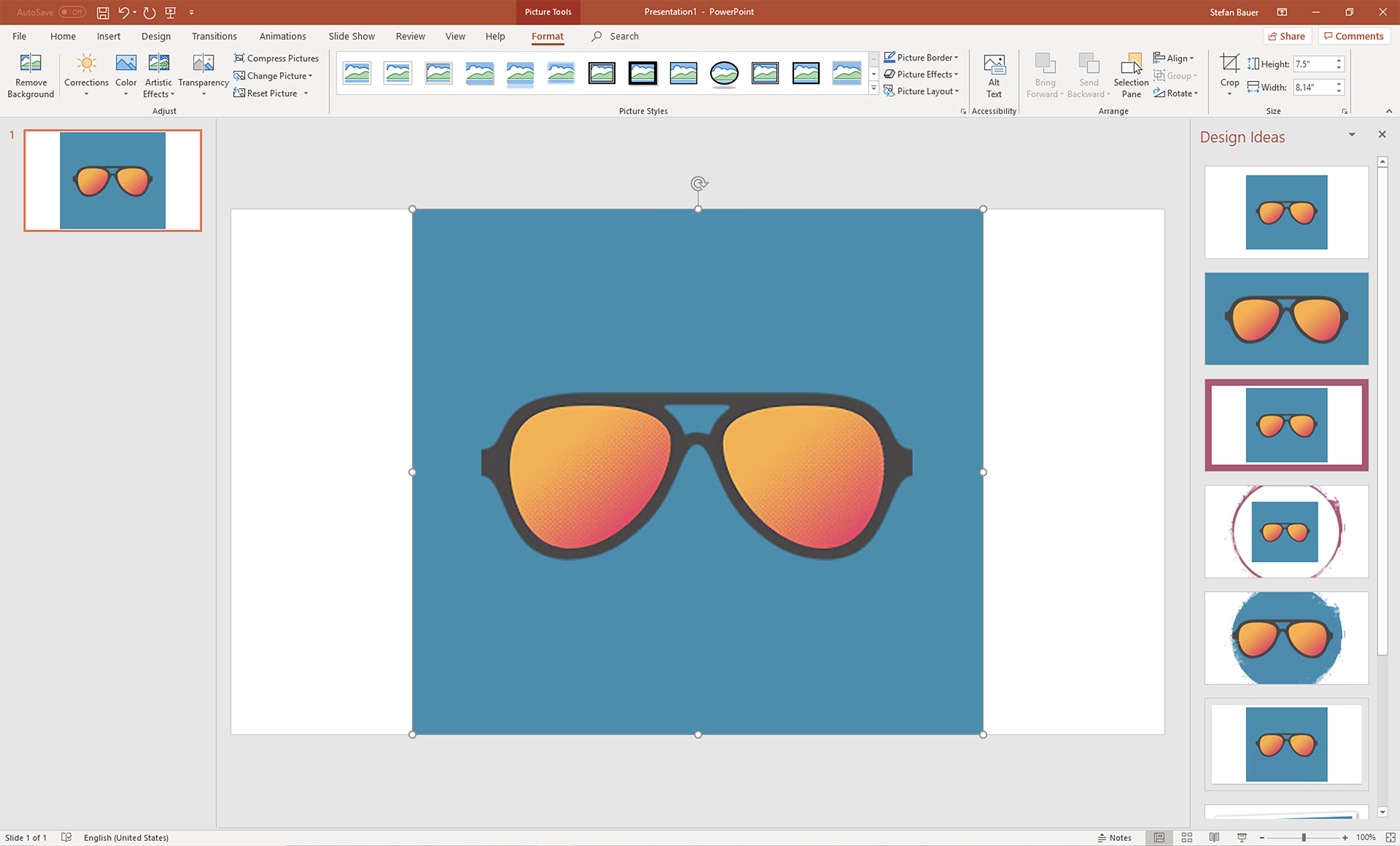 Insert image in presentation