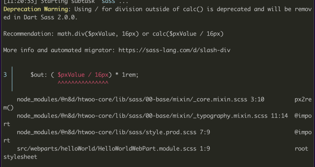 Console output of deprecation warnings
