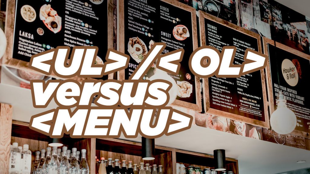 OL / UL versus menu
