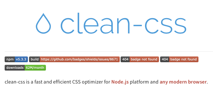 Screenshot of Clean-CSS logo
